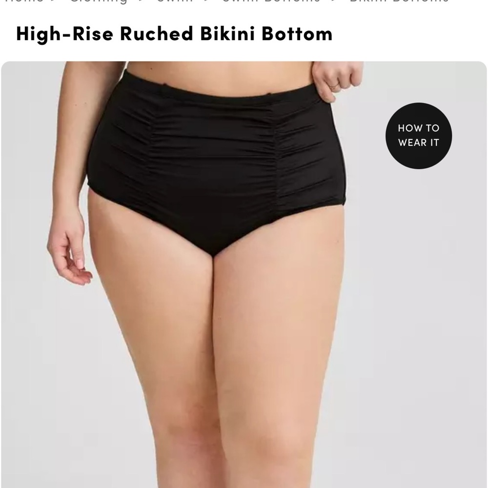 Torrid High Rise Ruched Bikini Bottom